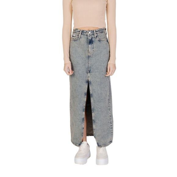 Calvin Klein Jeans Blue Cotton Long Women's Skirt